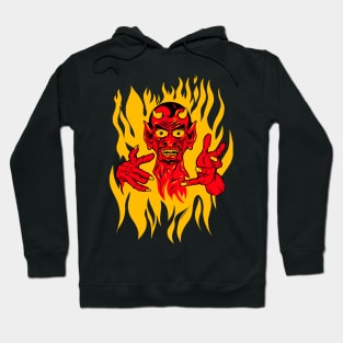 Vintage Flash Tattoo Style Vintage Devil Hoodie